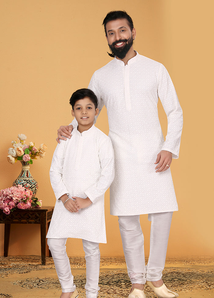 2 PC Multicolor Georgette Father And Son Combo