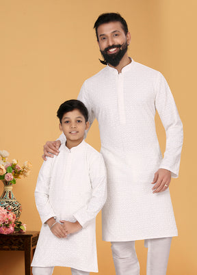2 PC Multicolor Georgette Father And Son Combo