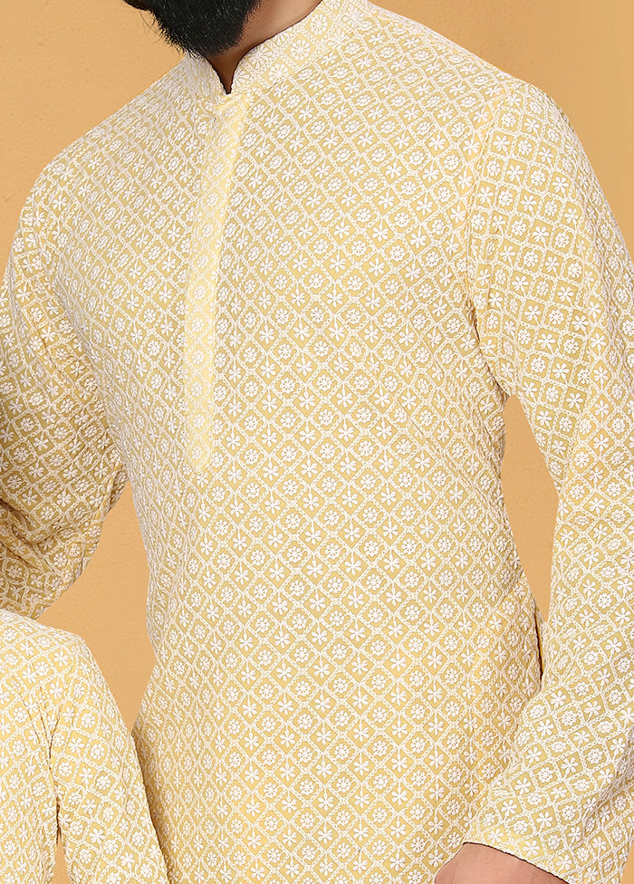 2 PC Multicolor Georgette Father And Son Combo