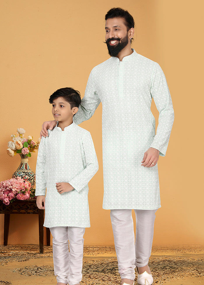 2 PC Multicolor Georgette Father And Son Combo