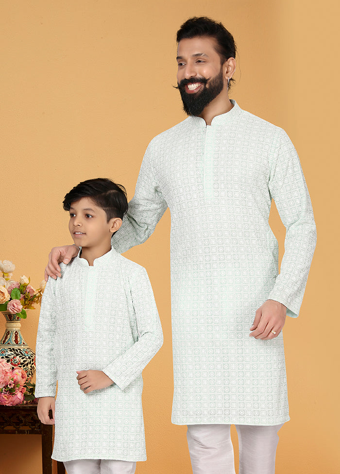 2 PC Multicolor Georgette Father And Son Combo