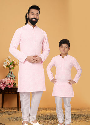 2 PC Multicolor Georgette Father And Son Combo