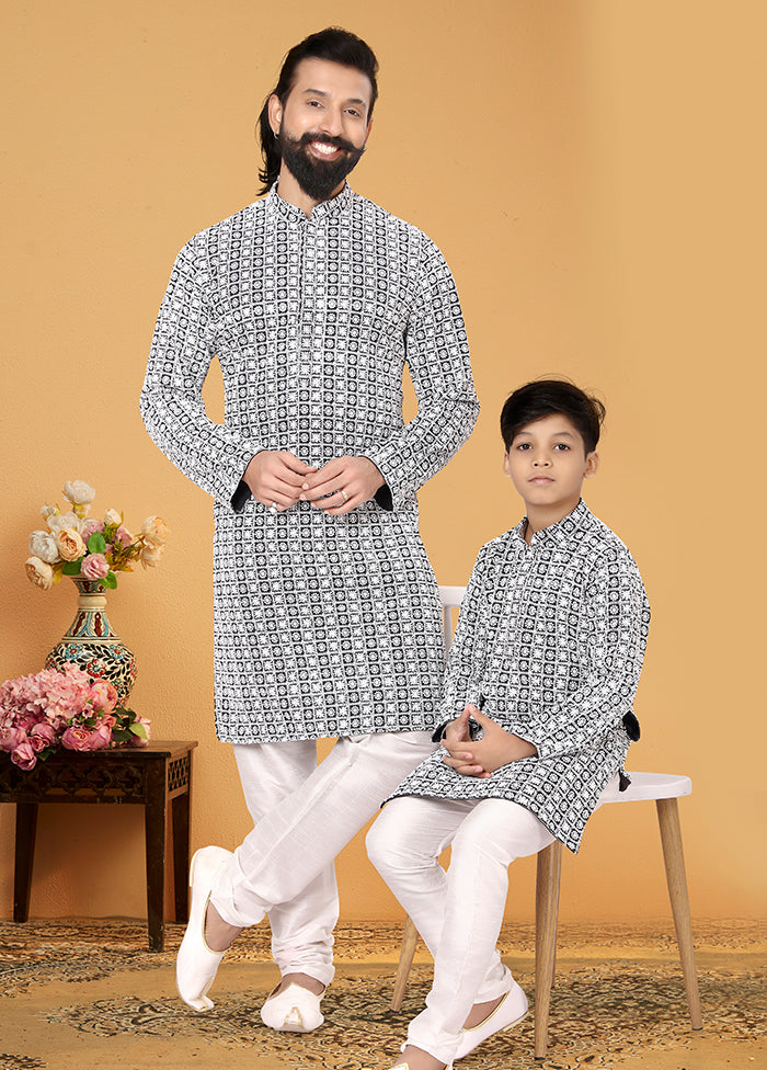2 PC Multicolor Georgette Father And Son Combo