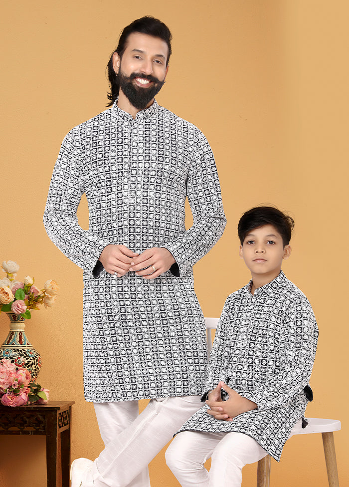 2 PC Multicolor Georgette Father And Son Combo