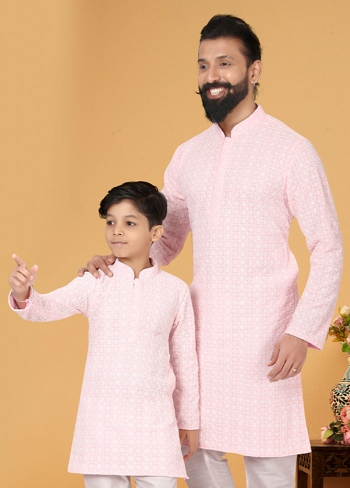 2 PC Multicolor Georgette Father And Son Combo