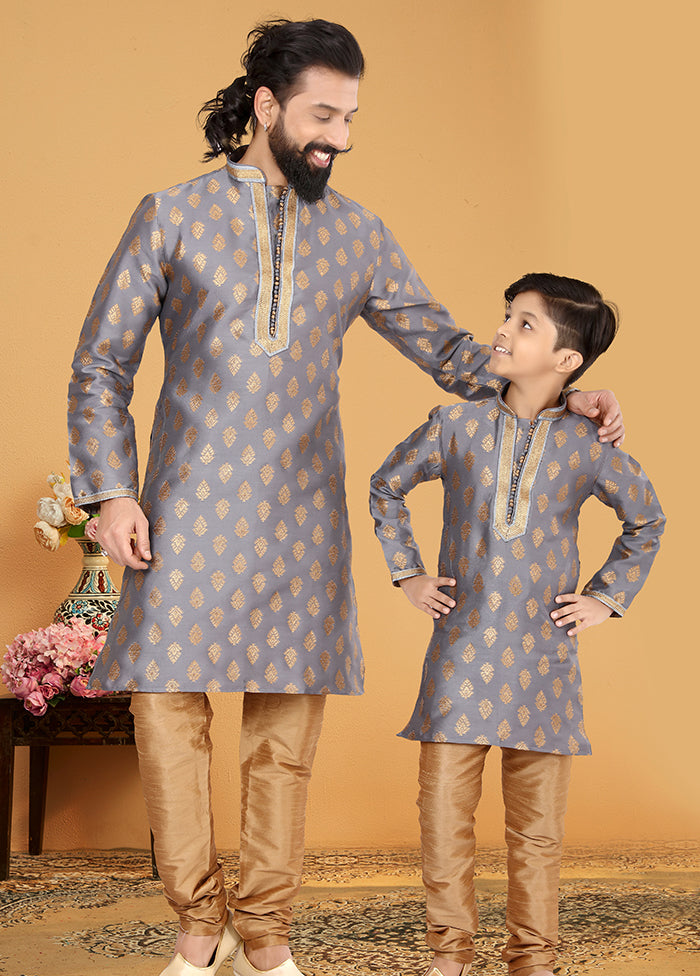 2 PC Multicolor  Silk Father And Son Combo