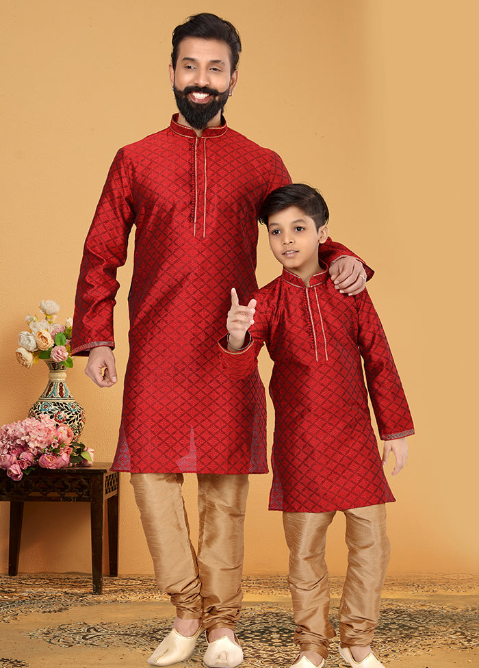 2 PC Multicolor  Silk Father And Son Combo