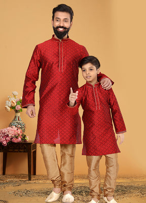 2 PC Multicolor  Silk Father And Son Combo