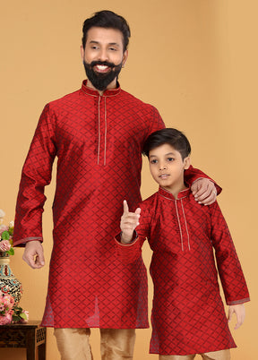 2 PC Multicolor  Silk Father And Son Combo