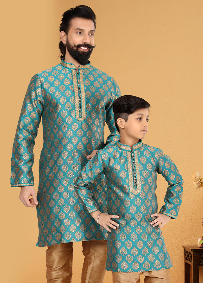 2 PC Multicolor  Silk Father And Son Combo