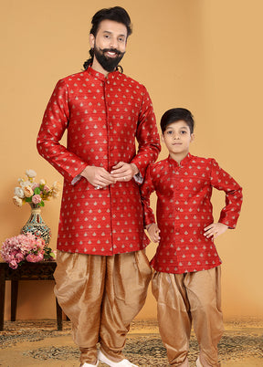 2 PC Multicolor Silk Father And Son Combo
