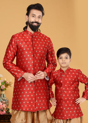 2 PC Multicolor Silk Father And Son Combo