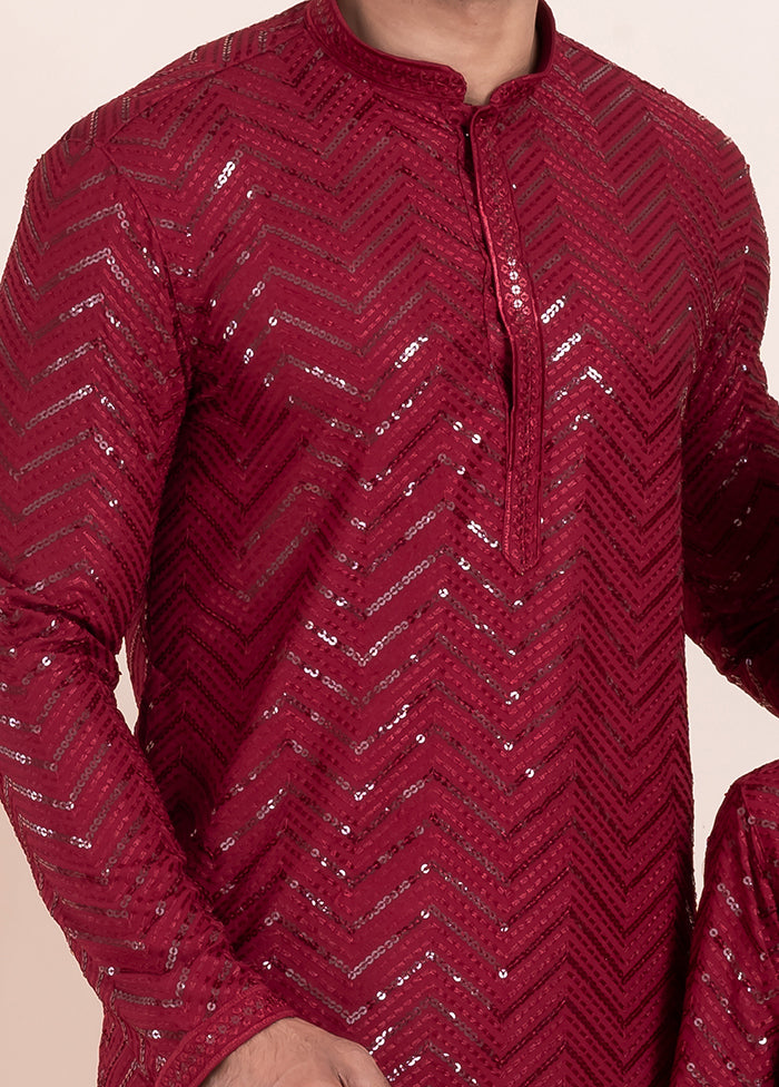 2 PC Maroon Viscose Father And Son Combo