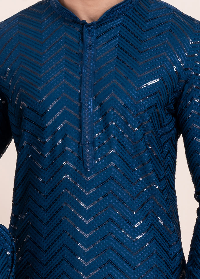 2 PC Blue Viscose Father And Son Combo