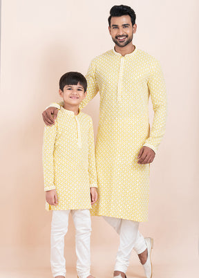 2 PC Yellow Silk Father And Son Combo