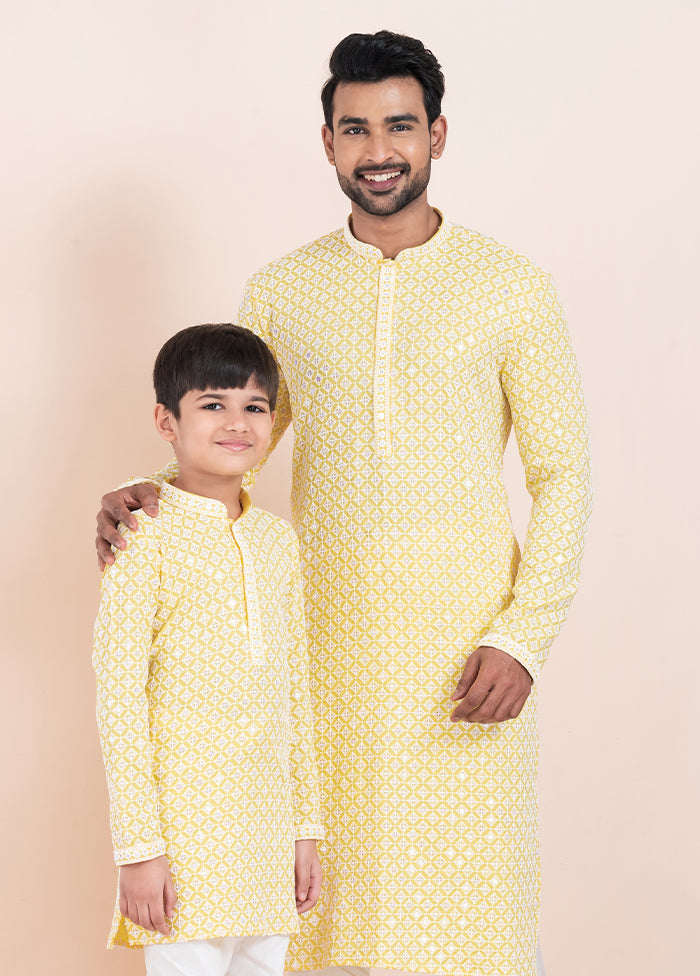 2 PC Yellow Silk Father And Son Combo