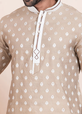 2 PC Brown Cotton Father And Son Combo