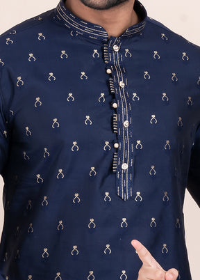 2 PC Blue Cotton Father And Son Combo