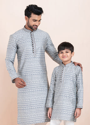 2 PC Multicolor Silk Father And Son Combo