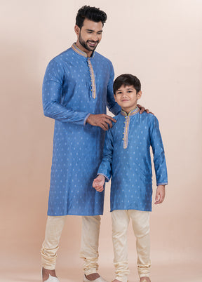 2 PC Green Cotton Father And Son Combo