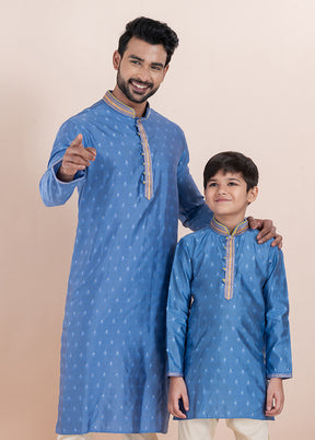 2 PC Green Cotton Father And Son Combo