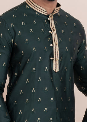 2 PC Green Cotton Father And Son Combo