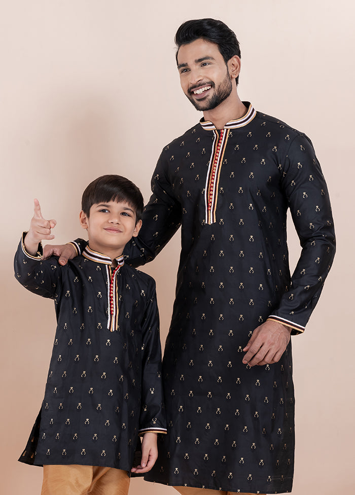 2 PC Black Cotton Father And Son Combo