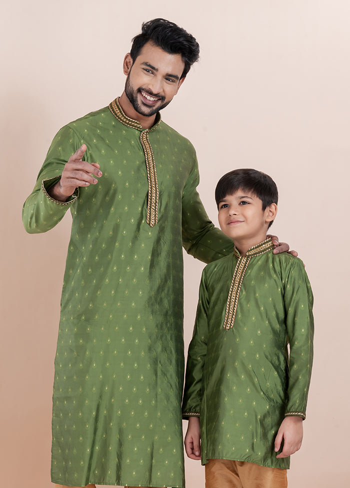 2 PC Green Silk Father And Son Combo
