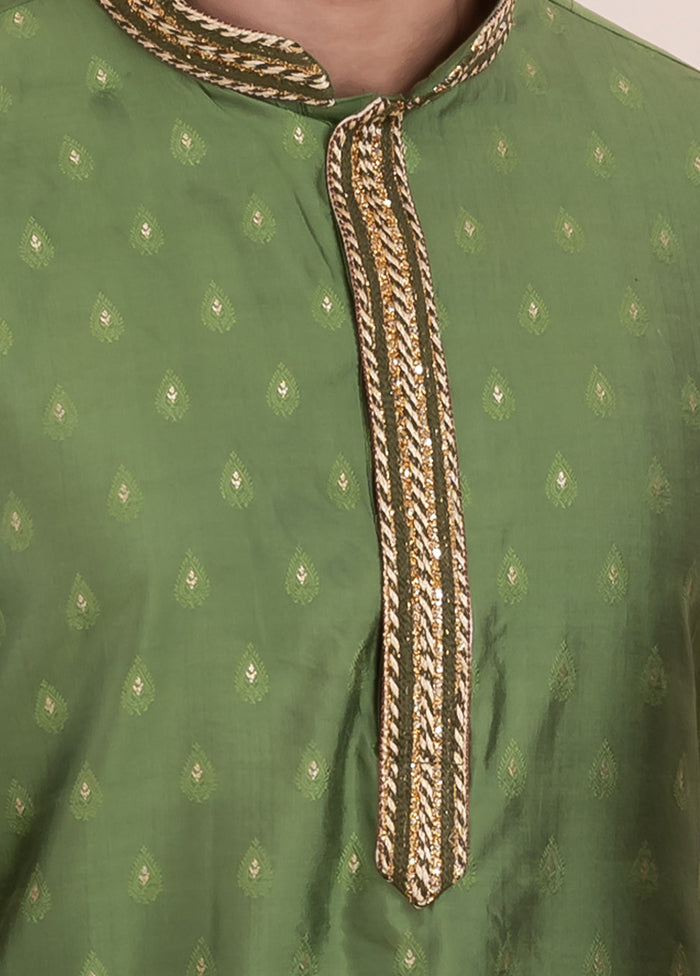 2 PC Green Silk Father And Son Combo