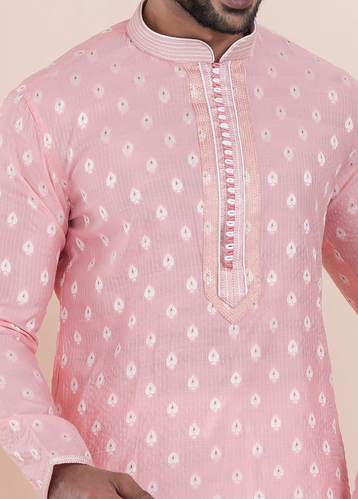 2 PC Pink Silk Father And Son Combo