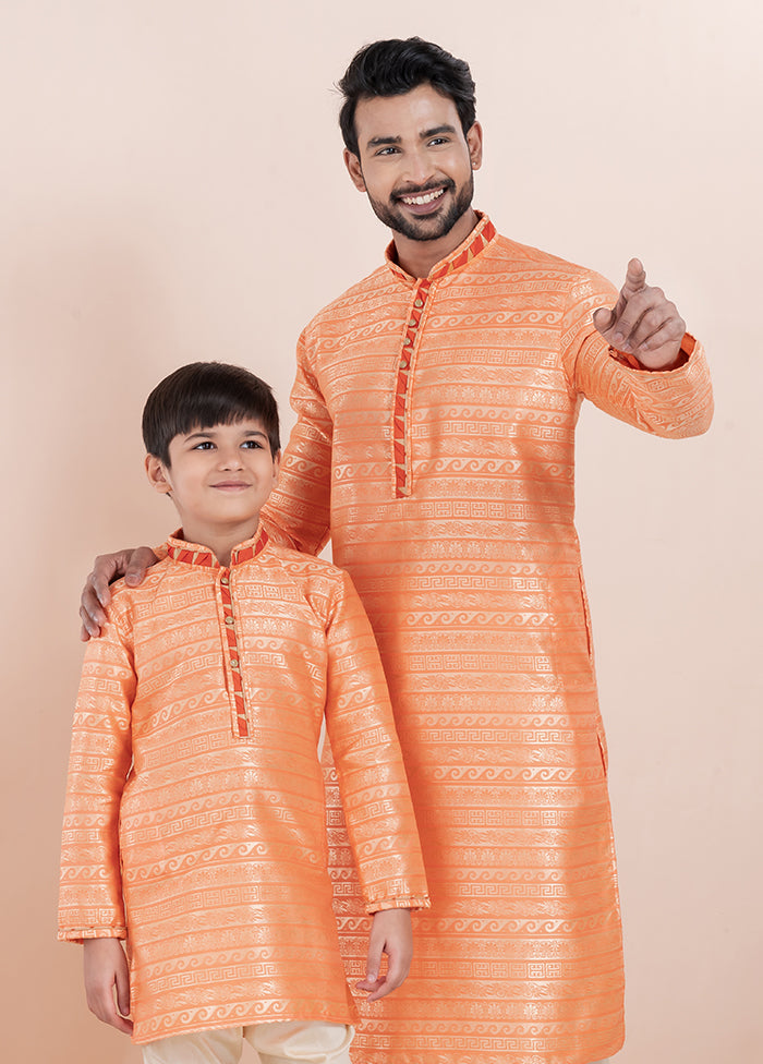 2 PC Orange Silk Father And Son Combo