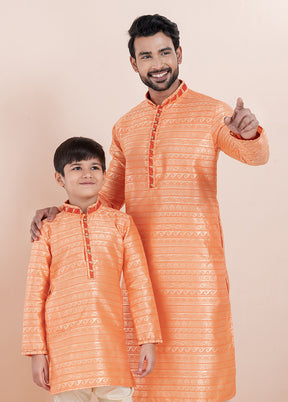 2 PC Orange Silk Father And Son Combo