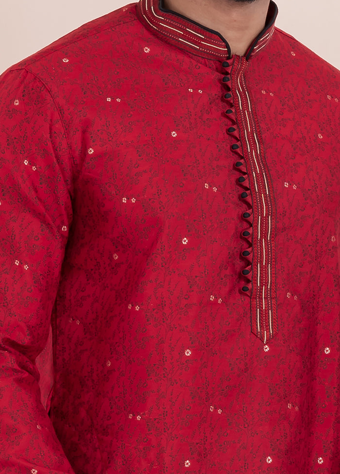 2 PC Red Cotton Father And Son Combo