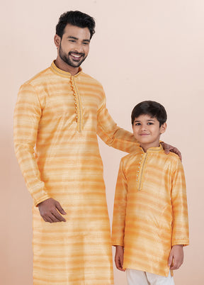 2 PC Orange Cotton Father And Son Combo