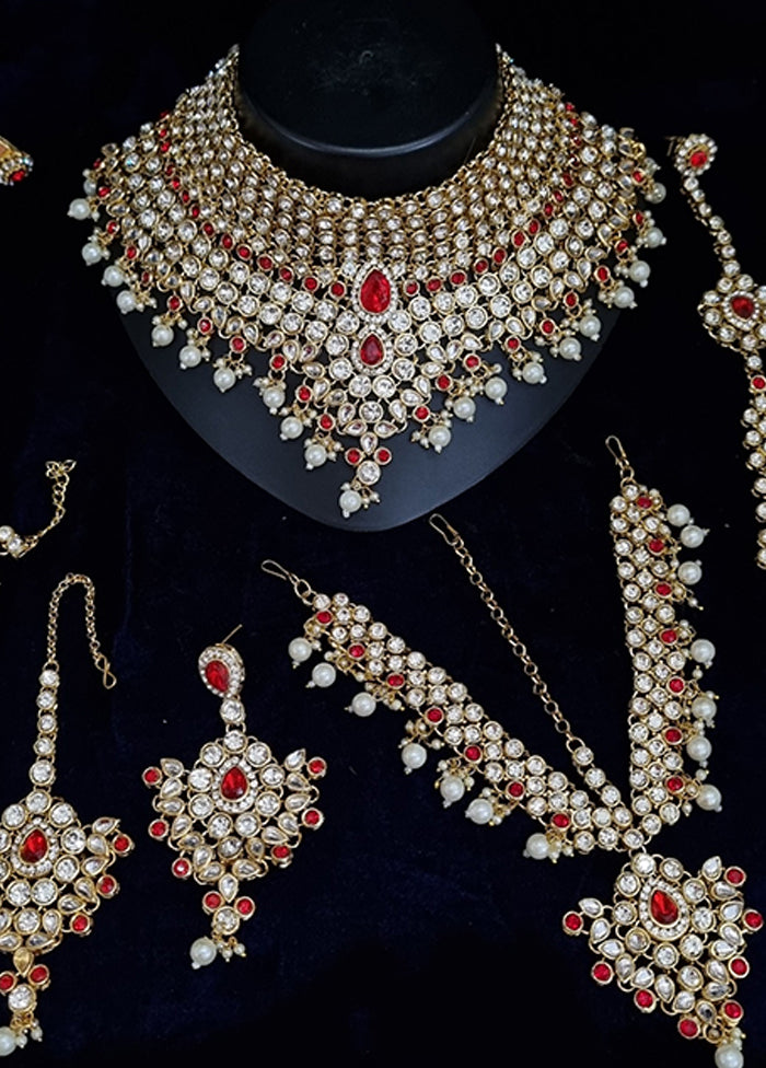 Red Alloy Jewellery Set