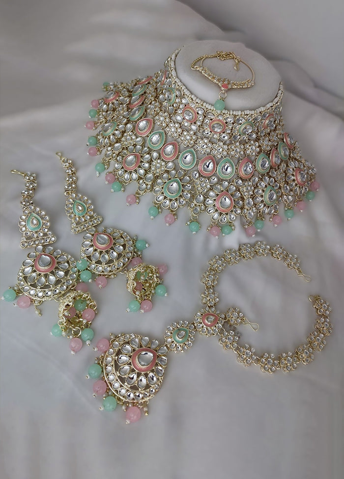 Pink Alloy Jewellery Set