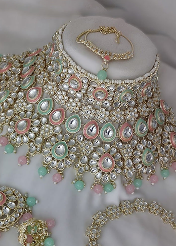 Pink Alloy Jewellery Set