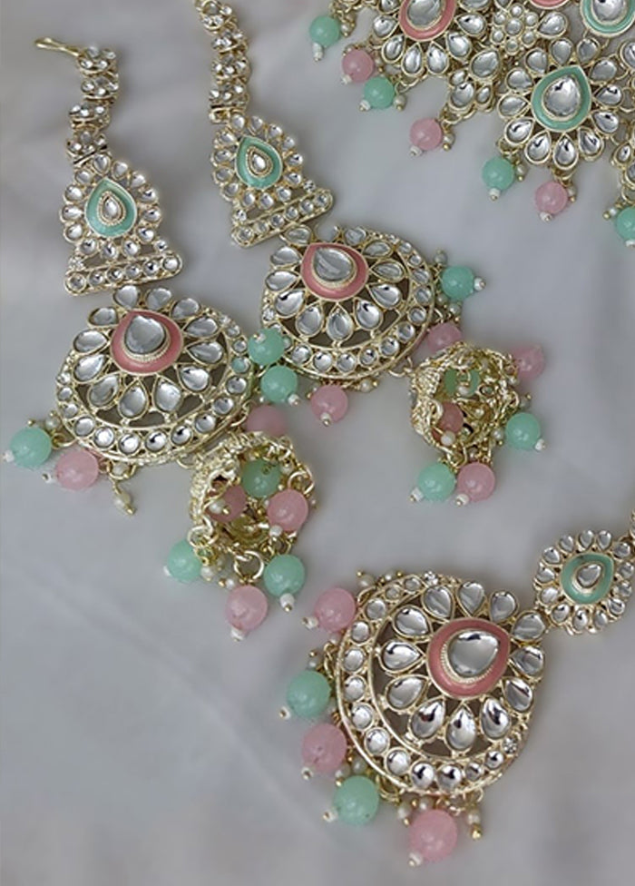 Pink Alloy Jewellery Set