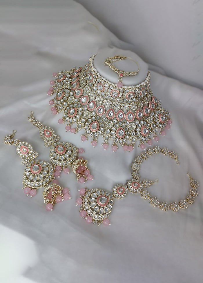 Pink Alloy Jewellery Set
