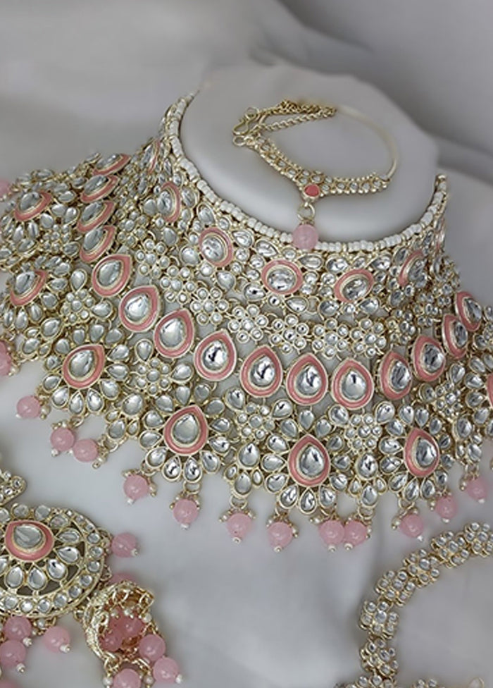 Pink Alloy Jewellery Set