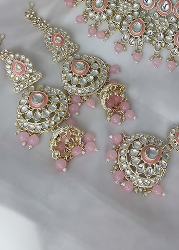 Pink Alloy Jewellery Set