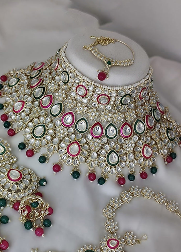 Pink Alloy Jewellery Set