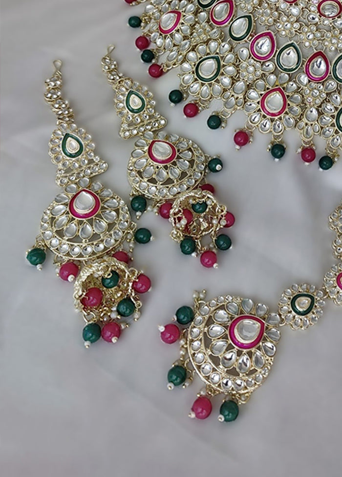 Pink Alloy Jewellery Set