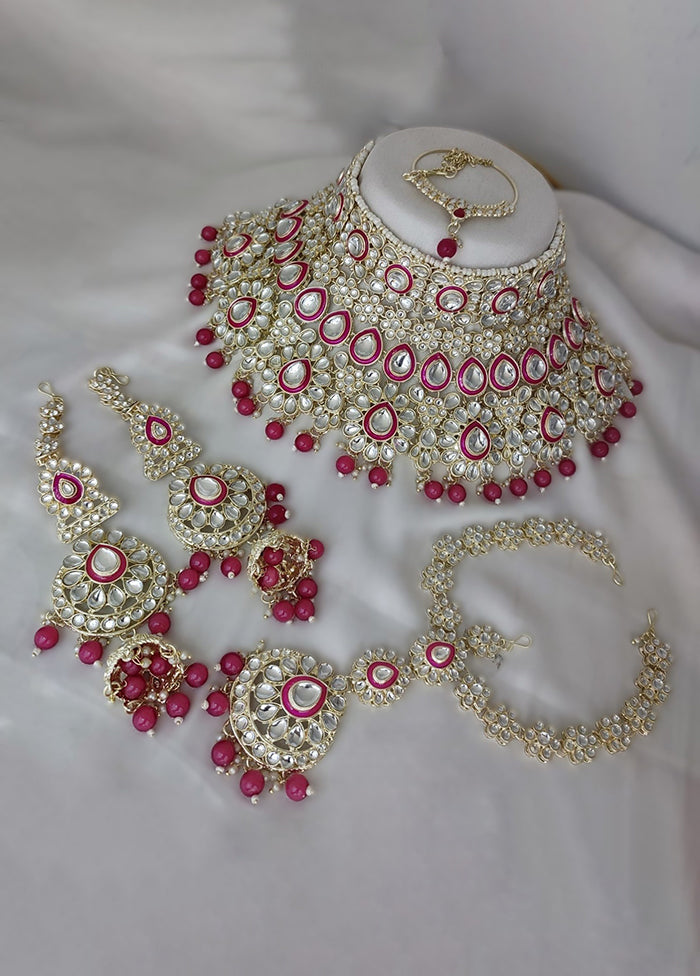 Pink Alloy Jewellery Set