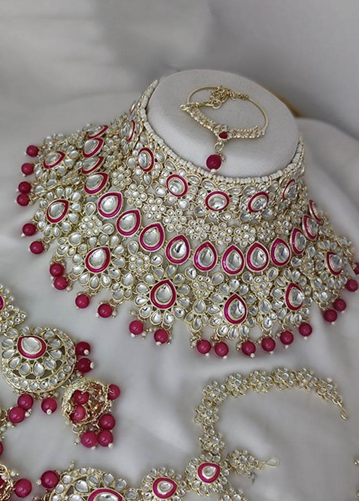 Pink Alloy Jewellery Set
