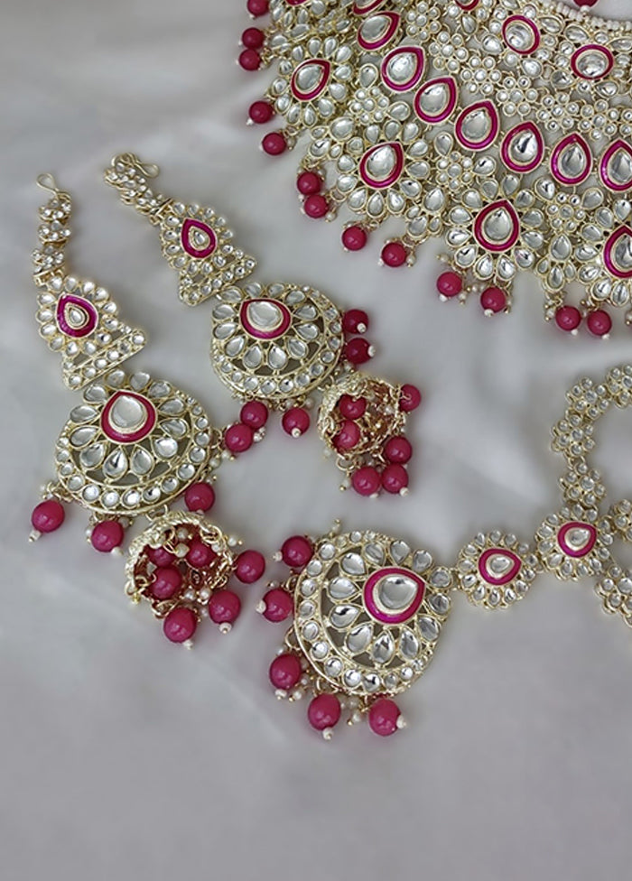 Pink Alloy Jewellery Set