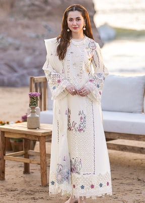 3 Pc Cream Cotton Suit Set