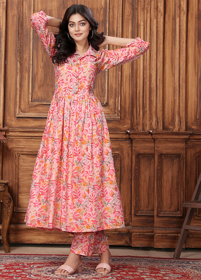 2 Pc Peach Silk Cord Set