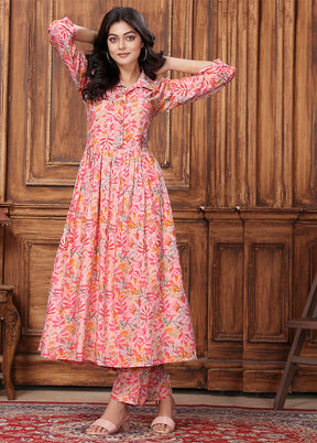 2 Pc Peach Silk Cord Set