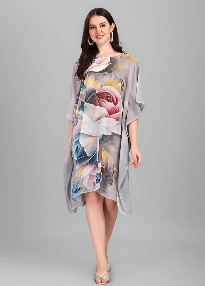 Multicolor Printed Work Georgette Kaftan